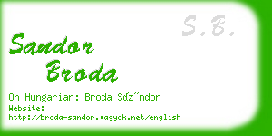 sandor broda business card